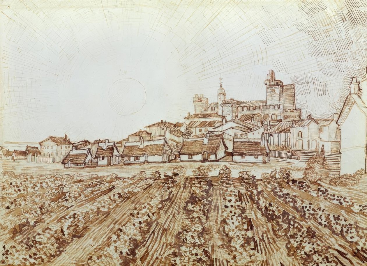 Udsigt over Saintes-Maries af Vincent van Gogh