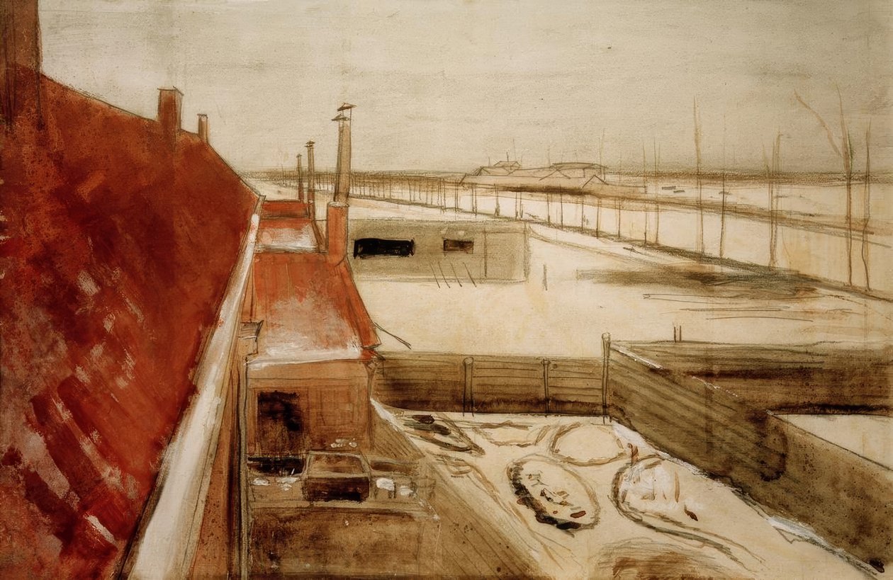 Udsigt fra kunstnerens atelier i Haag af Vincent van Gogh