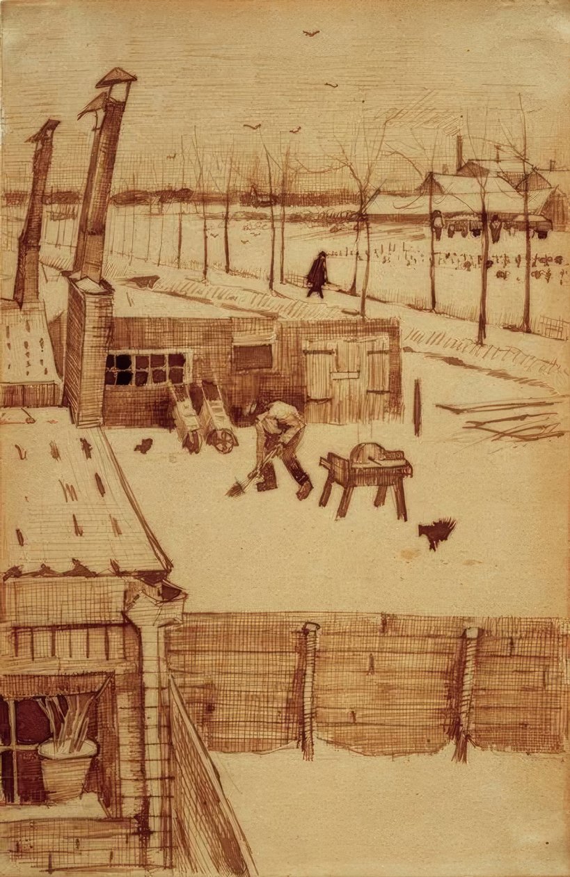 Udsigt fra kunstnerens atelier i Haag af Vincent van Gogh