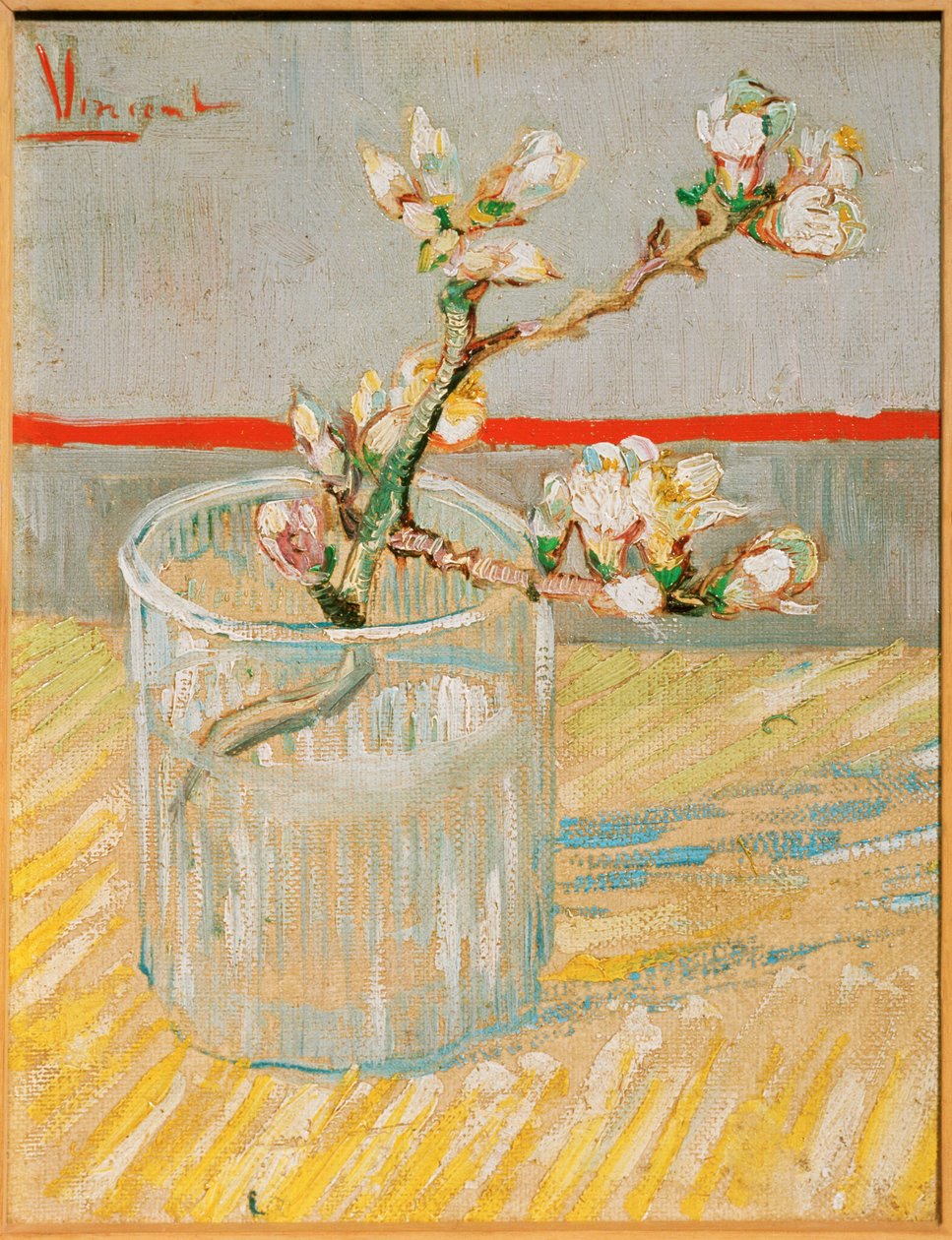 Blomstrende mandelgren i et glas, marts 1888 (maleri på lærred) af Vincent van Gogh