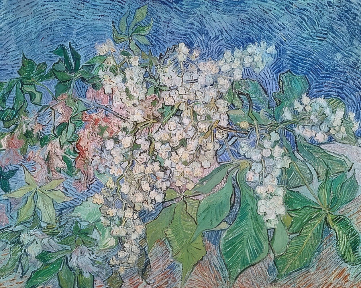 Blomstrende kastanjegrene. 1890 af Vincent van Gogh