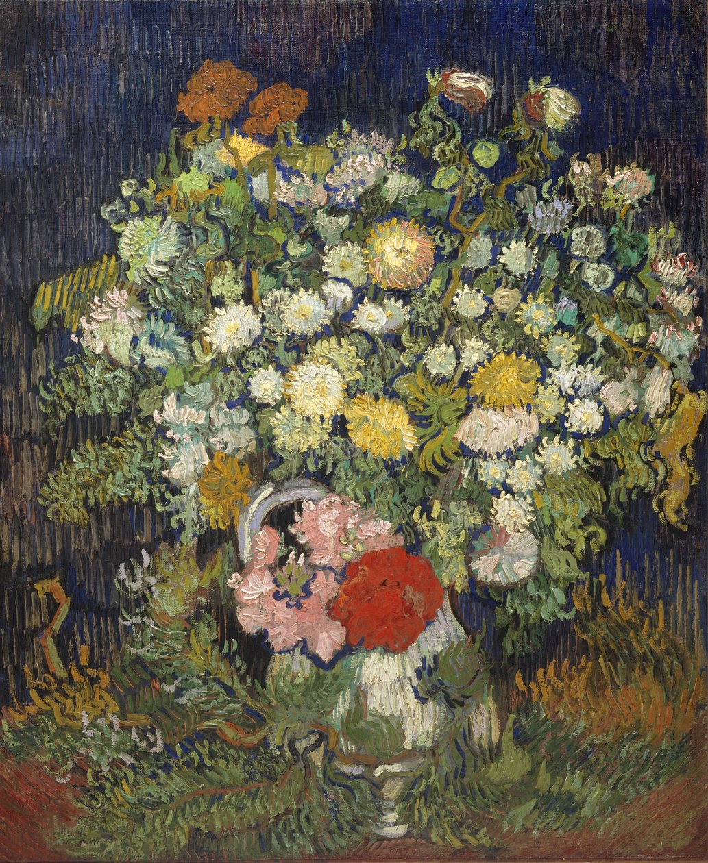 Buket blomster i en vase, 1890. af Vincent van Gogh