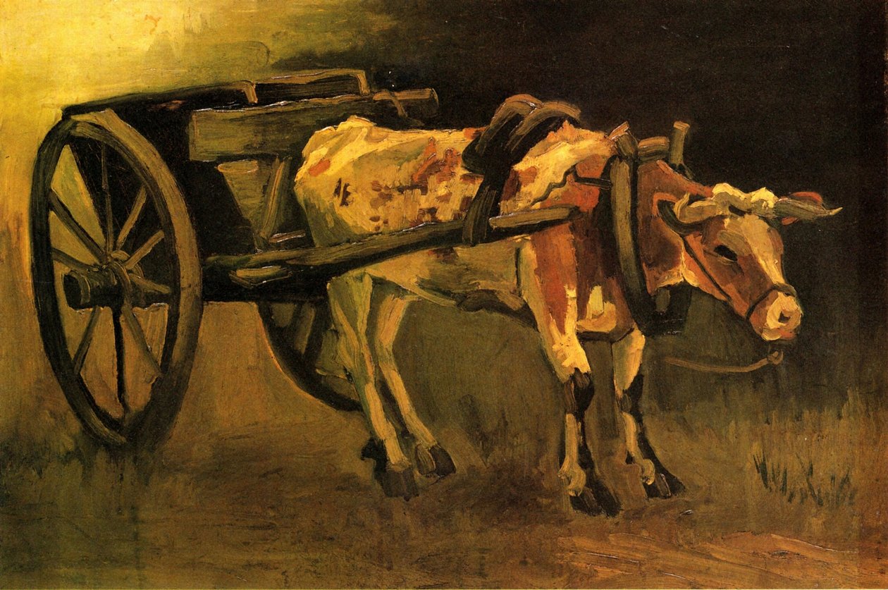 Vogn med rød og hvid okse af Vincent van Gogh