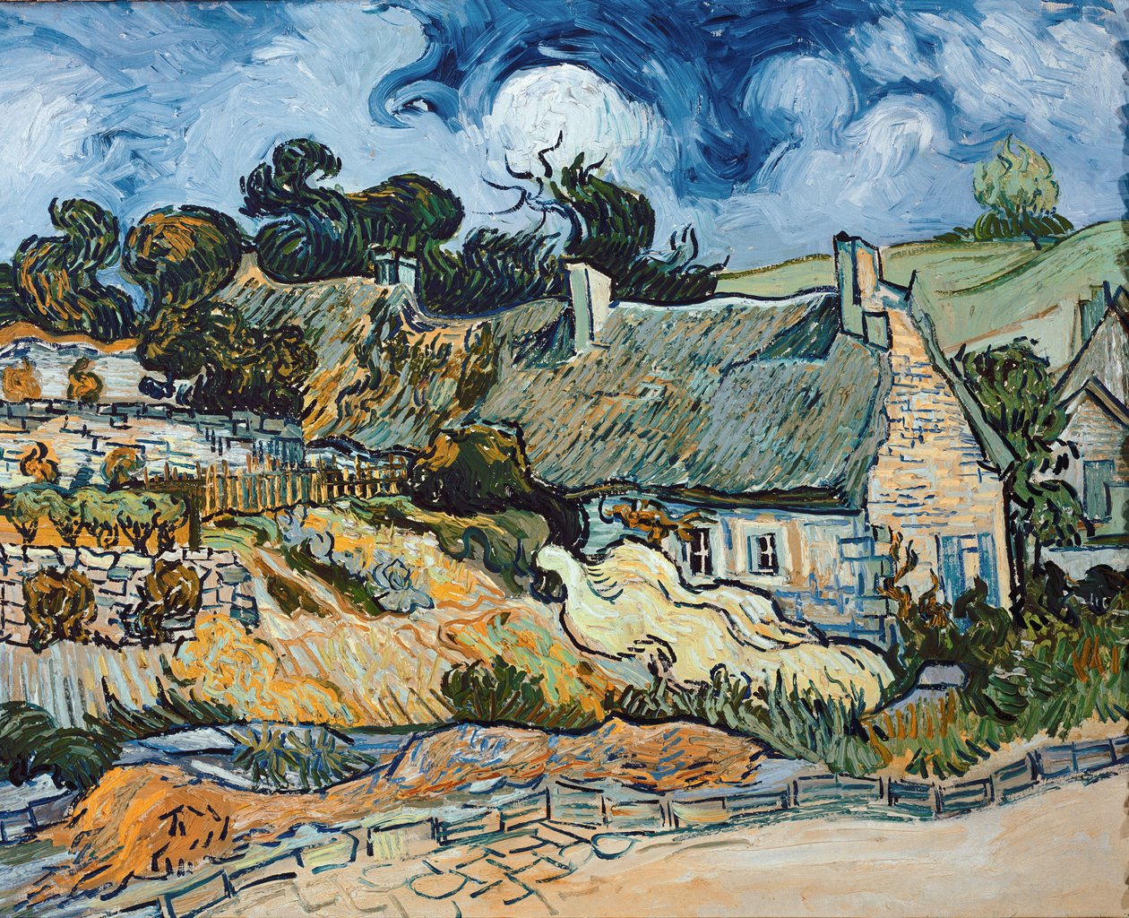 Chaumes de Cordeville til Auvers-Sur-Oise (olie på lærred af Vincent van Gogh