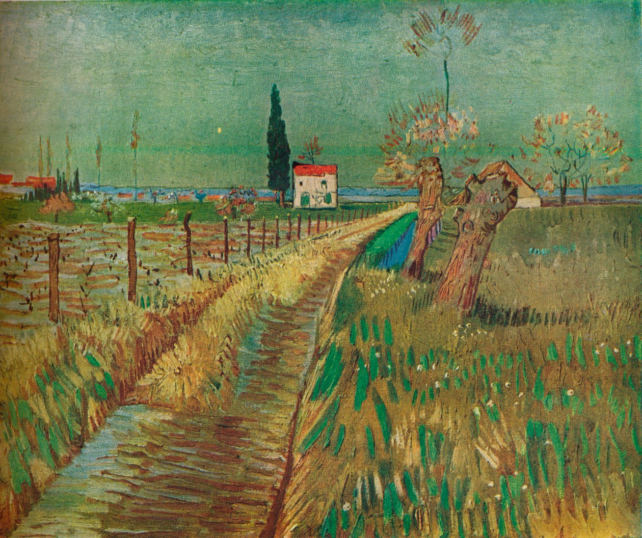Cottage Among Fields, c1890 af Vincent van Gogh