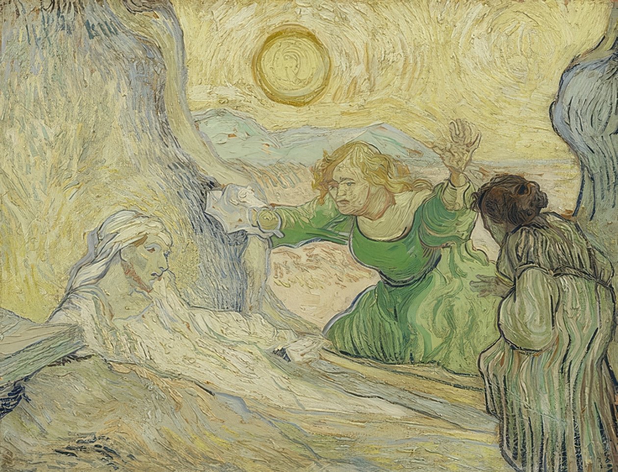 The Awakening of Lazarus (efter Rembrandt). Saint-Rémy-de-Provence, maj 1890 af Vincent van Gogh