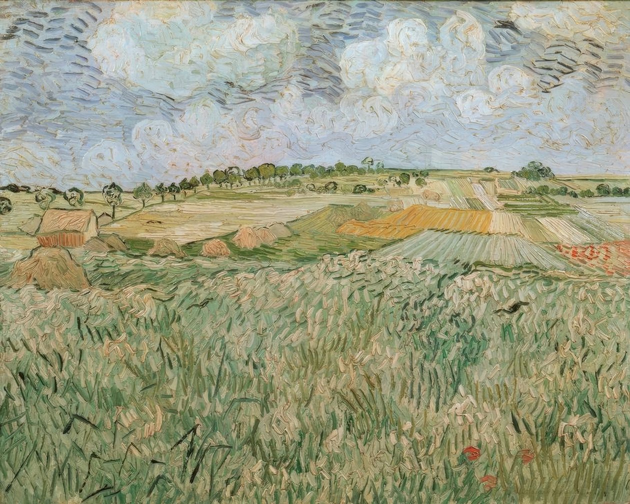 Sletten ved Auvers med regnskyer af Vincent van Gogh