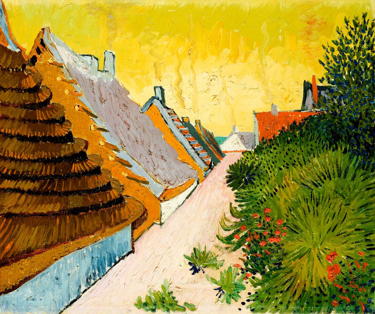 Bondehuse i Saintes-Maries, juni 1888 (olie på lærred) af Vincent van Gogh