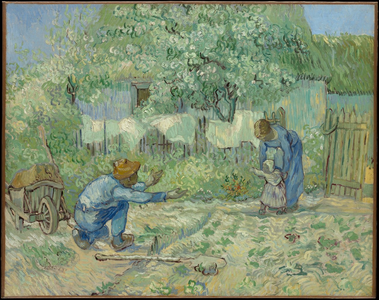 De første skridt, efter Millet af Vincent van Gogh