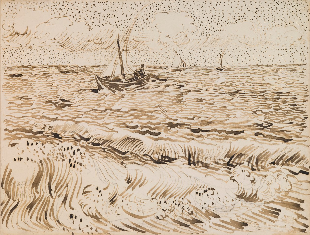 Fiskerbåde ved Saintes-Maries-de-la-Mer af Vincent van Gogh