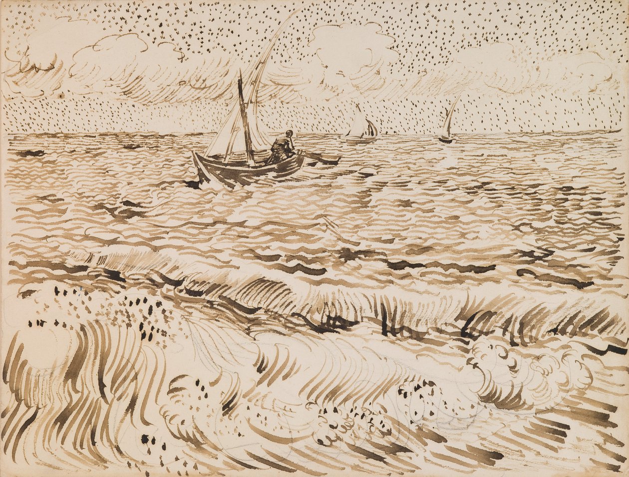 Fiskerbåde ved Saintes-Maries-de-la-Mer af Vincent van Gogh