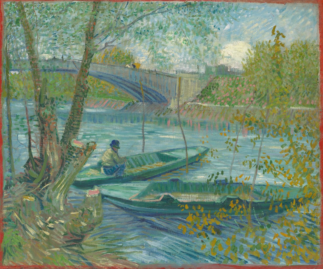 Fiskeri om foråret, Pont de Clichy (Asnières) af Vincent van Gogh