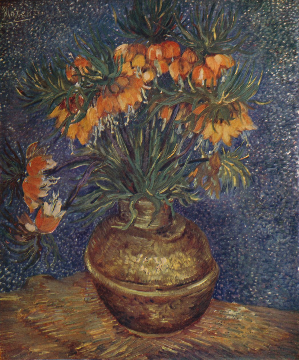 Blomster i en messingvase, 1887, 1923 af Vincent van Gogh