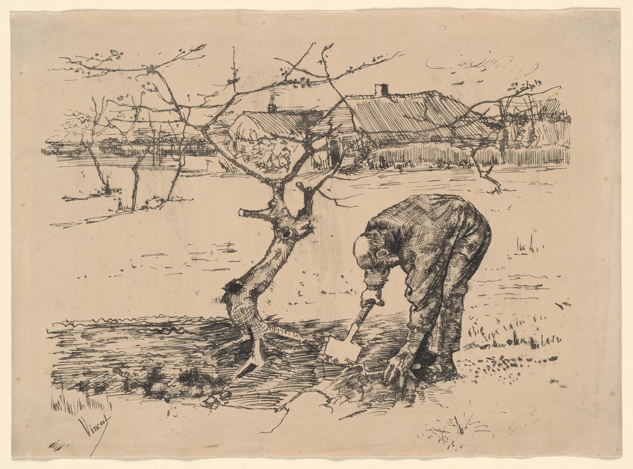Gartner ved et æbletræ af Vincent van Gogh