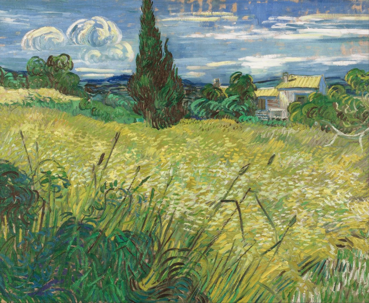 Grøn hvedemark med cypres af Vincent van Gogh