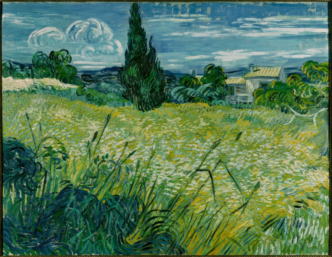 Grøn hvedemark med cypres af Vincent van Gogh
