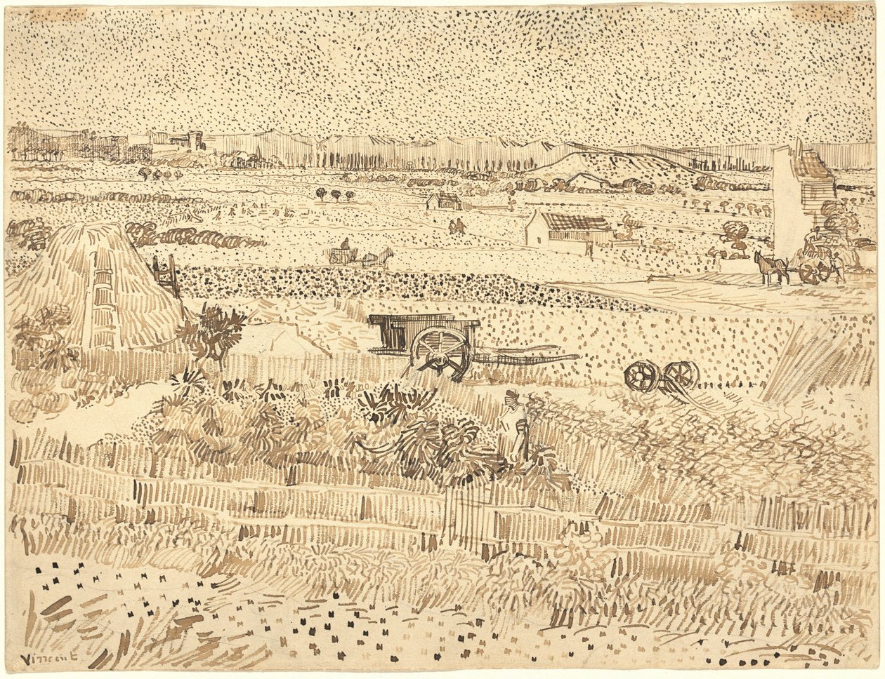 Harvest - La Crau-sletten af Vincent van Gogh