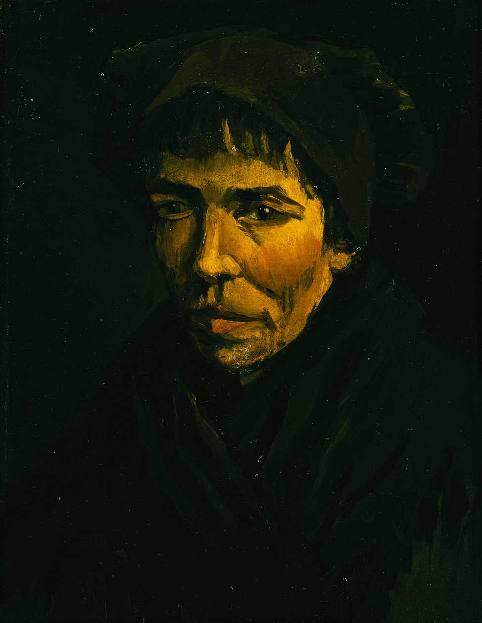 Overhoved for en Bonde; Bondehoved, 1885 af Vincent van Gogh