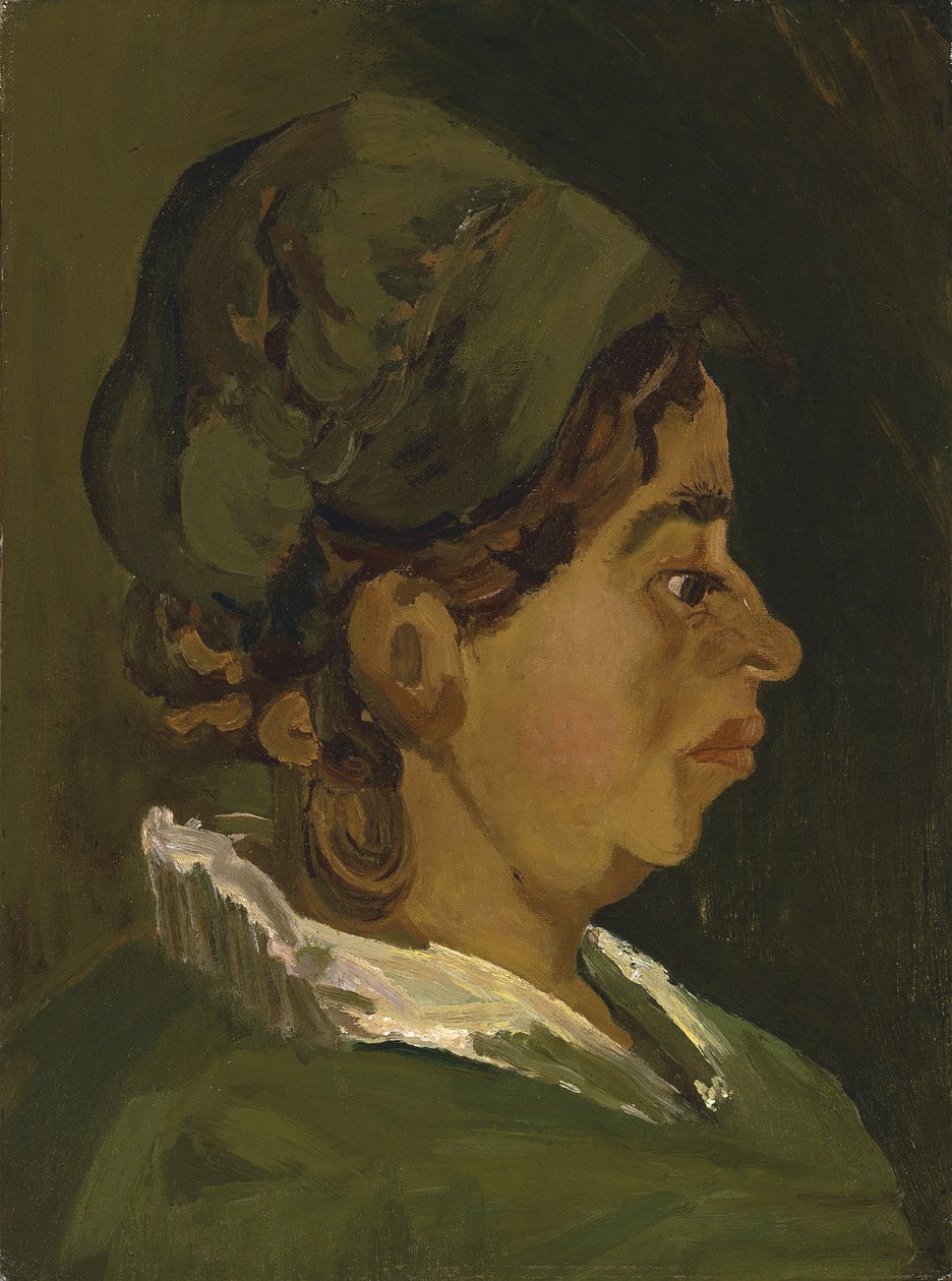 Head of a Peasant Woman: Right Profile, 1884 af Vincent van Gogh