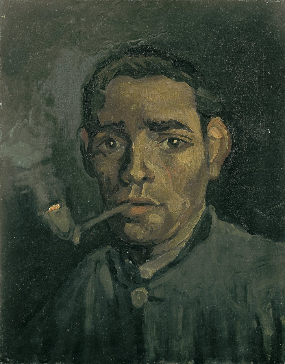 Hoved af en mand, 1884-1885 af Vincent van Gogh