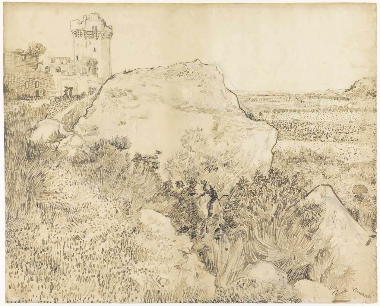 Bakke med ruinerne af Montmajour af Vincent van Gogh