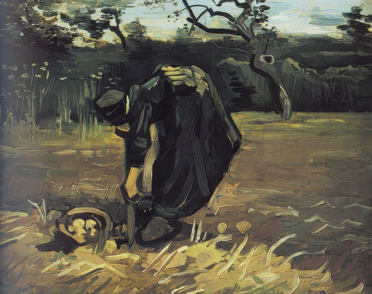 Landmandens kone, der graver kartofler af Vincent van Gogh