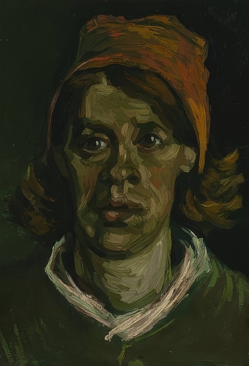 Hovedet af en kvinde. Nuenen, april 1885 af Vincent van Gogh