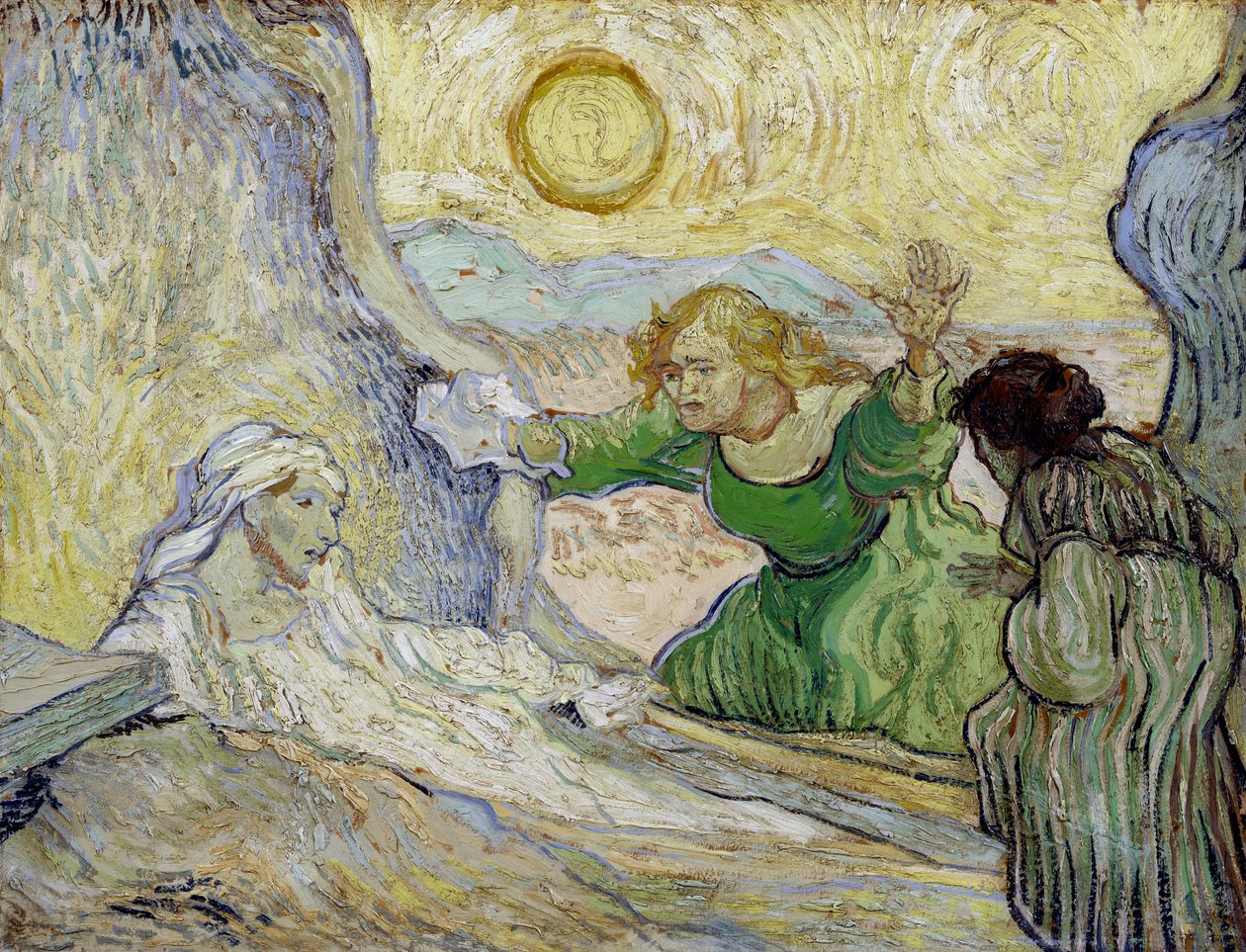 ""The Raising of Lazarus"" (The Raising of Lazarus (efter Rembrandt)) Maleri af Vincent van Gogh (1853-1890) efter Rembrandt af Vincent van Gogh