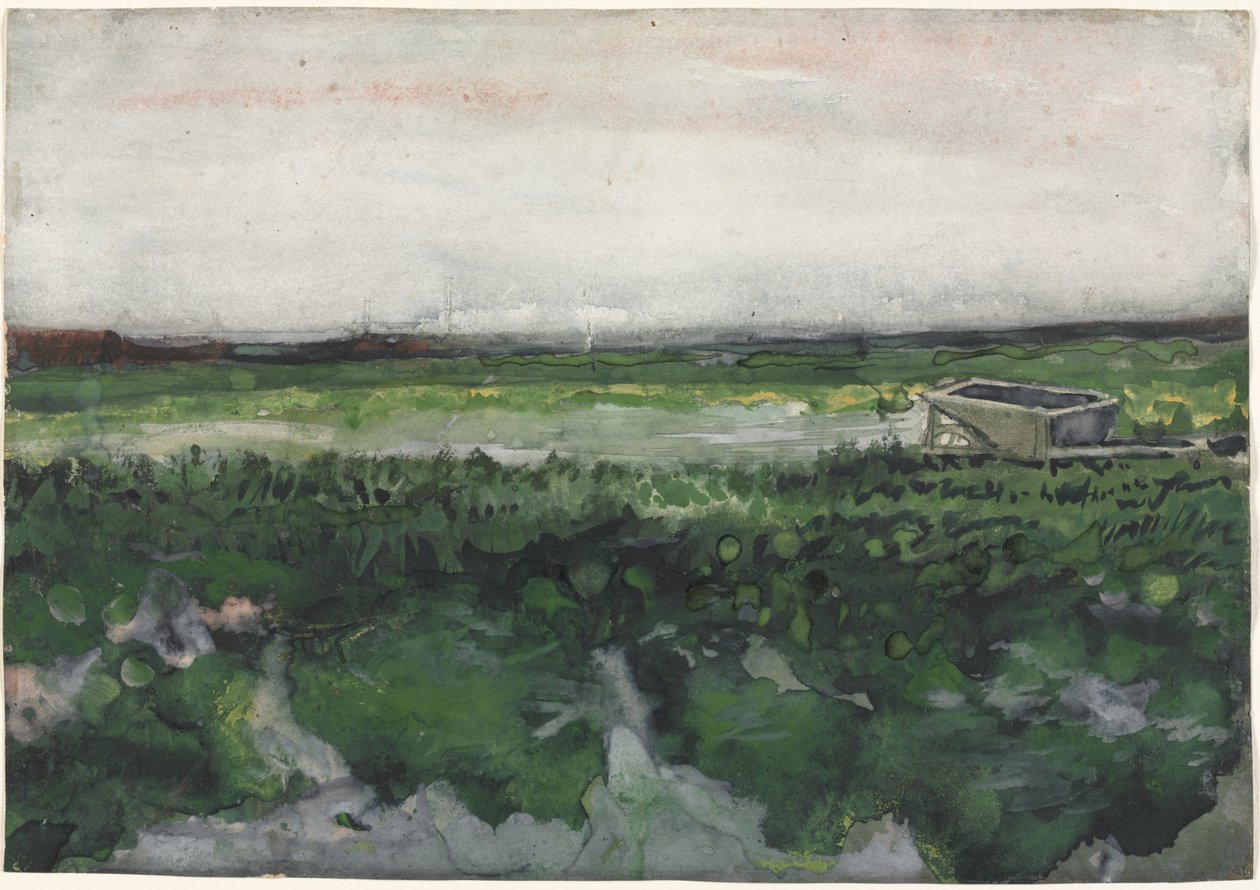 Landskab med trillebør af Vincent van Gogh