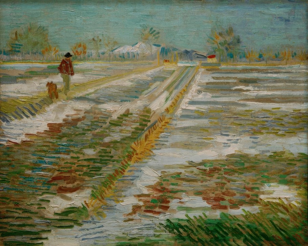 Landskab med sne af Vincent van Gogh