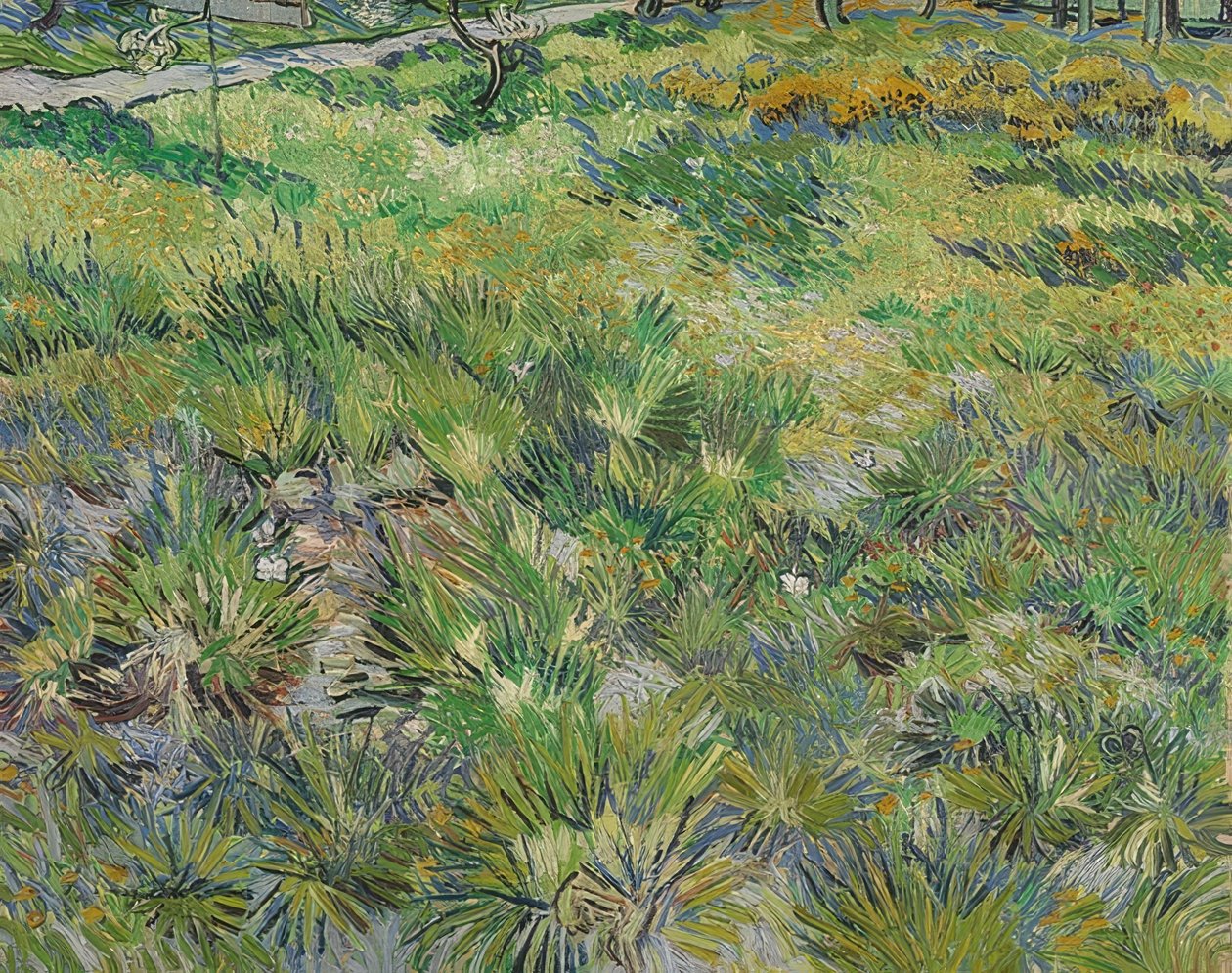 Langt græs med sommerfugle. 1890 af Vincent van Gogh