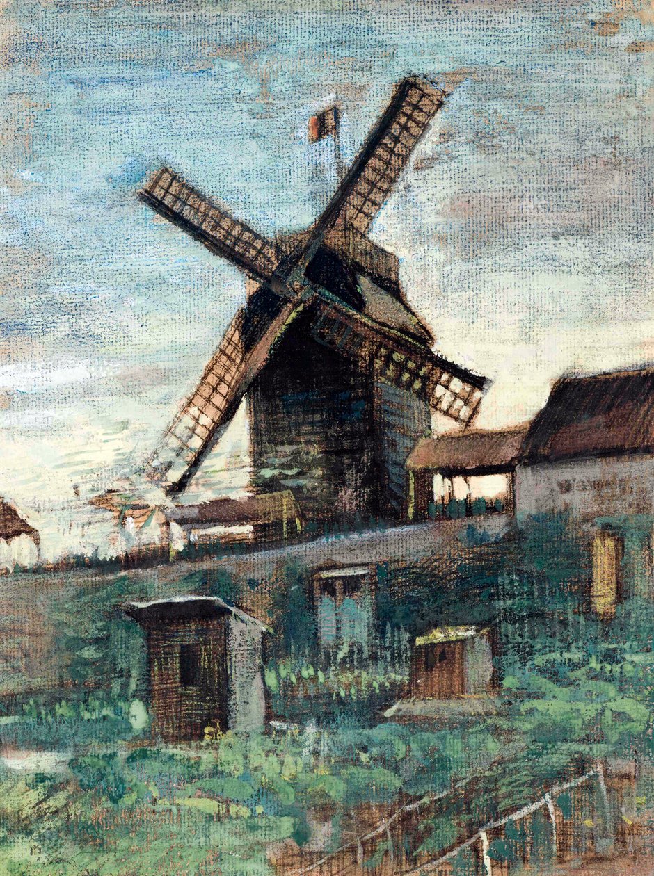 Le Moulin de Blute fin (en af ​​de to møller i Moulin de la Galette) af Gogh, Vincent, van (1853-1890) af Vincent van Gogh