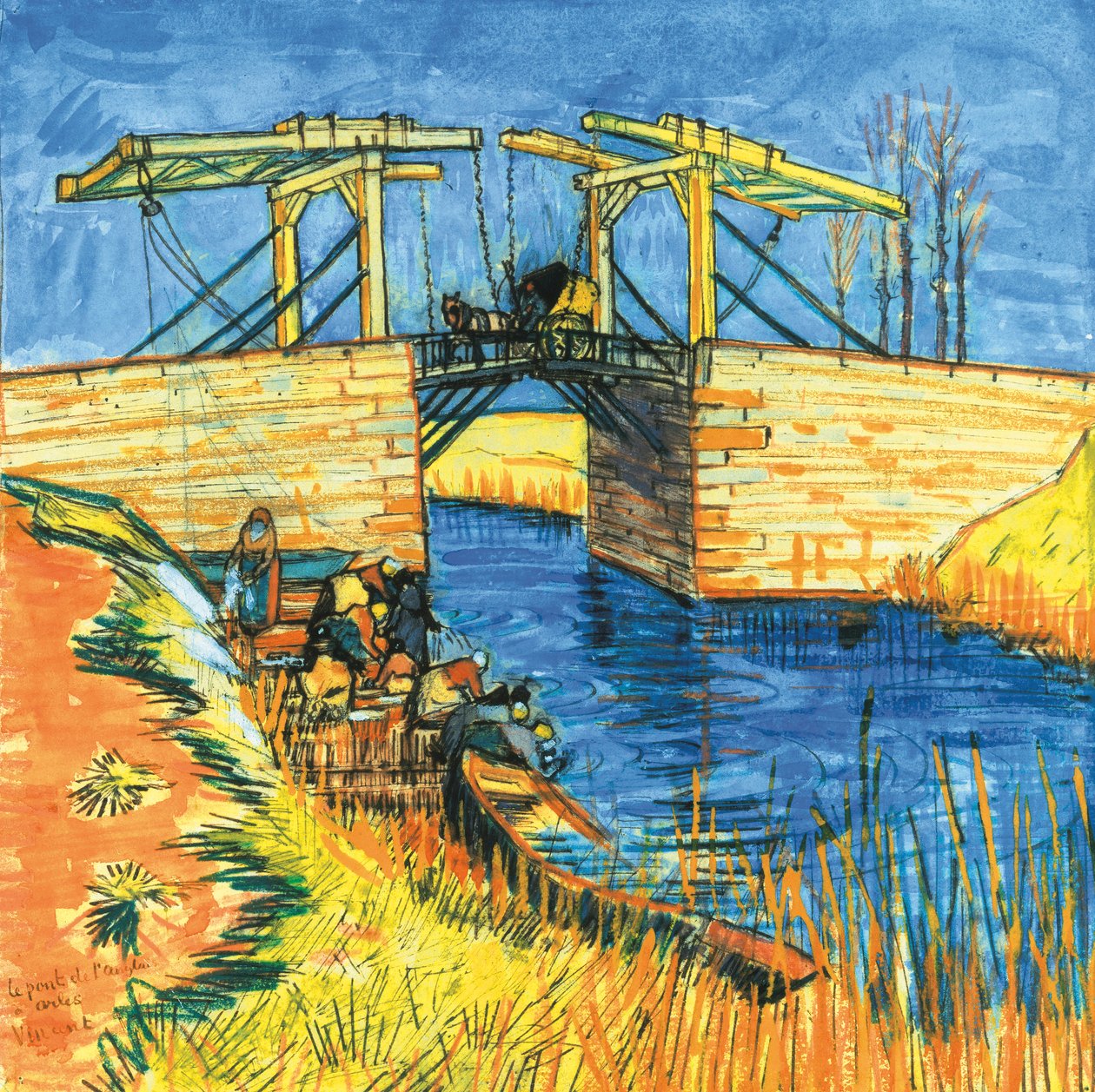 Langlois-broen i Arles, 1888 af Vincent van Gogh