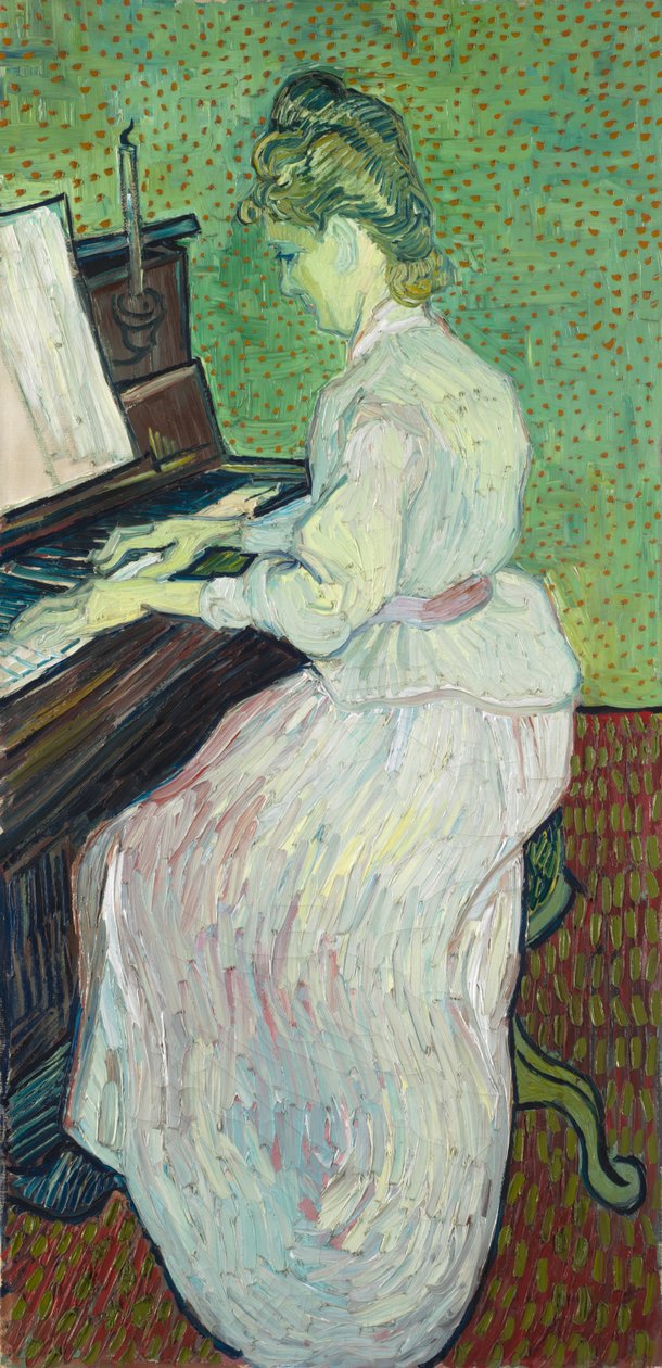 Marguerite Gachet ved klaveret, 1890 af Vincent van Gogh