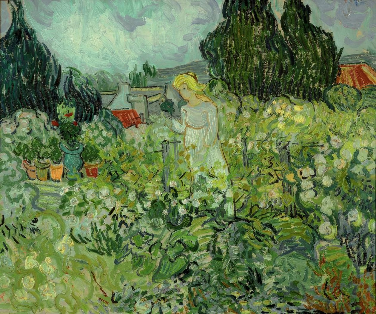 Marguerite Gachet i sin have af Vincent van Gogh