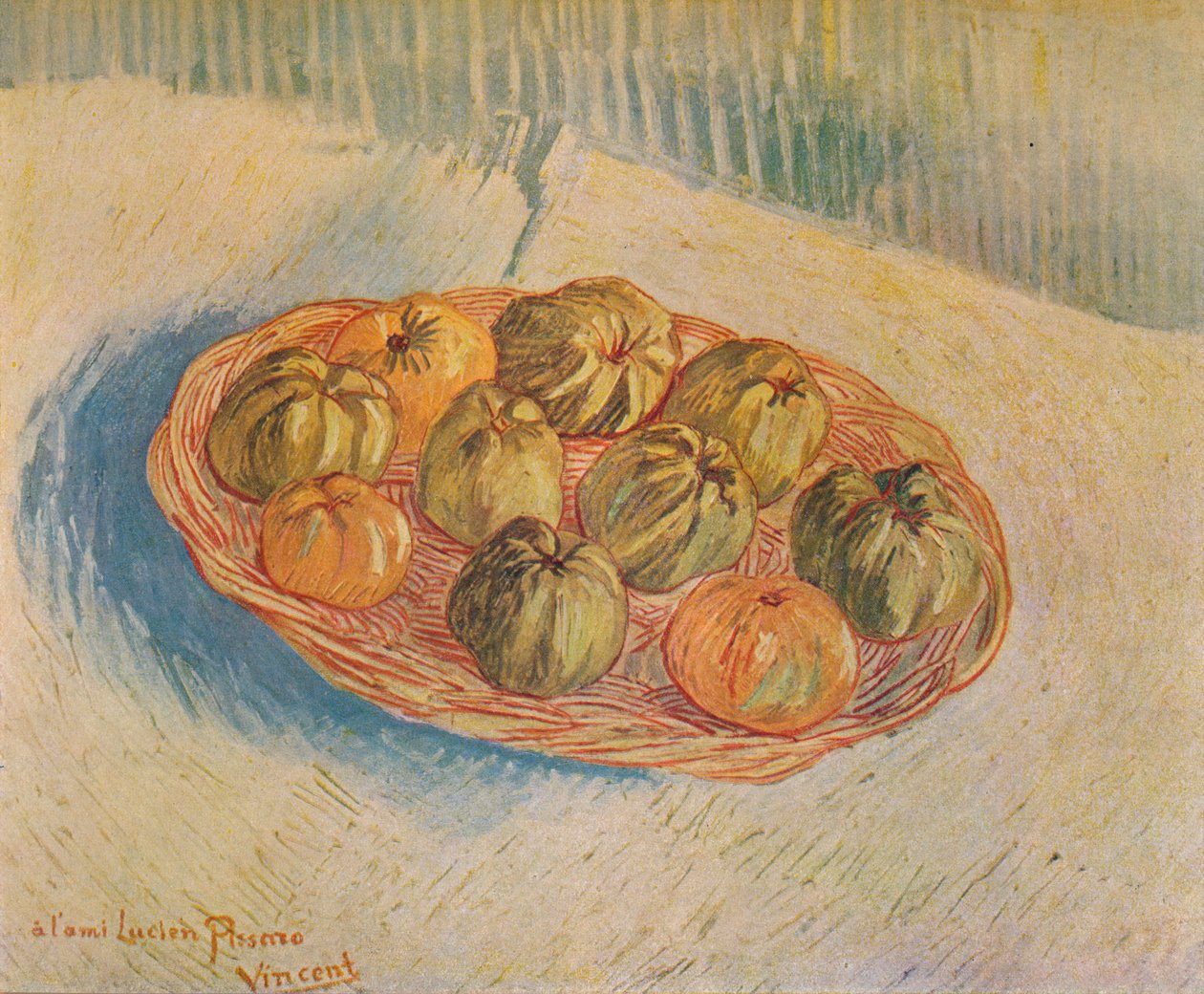 Kurv fyldt med æbler, 1887 af Vincent van Gogh