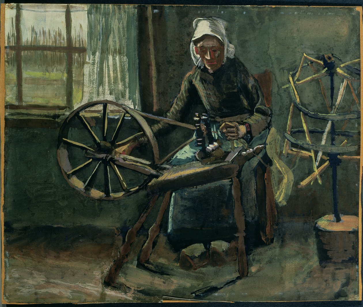 Bondekvinde vikle spoler af Vincent van Gogh