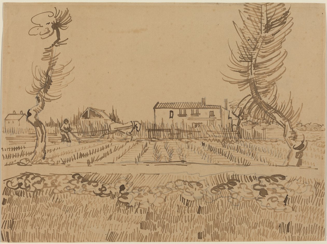 Pløjemand på markerne nær Arles af Vincent van Gogh