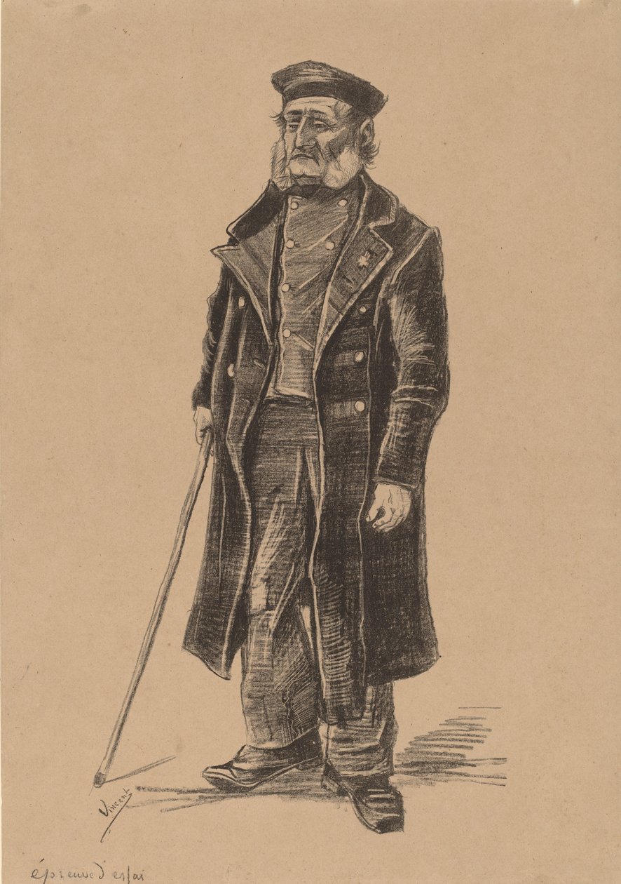 Fattigboere, Stående, 1882. af Vincent van Gogh