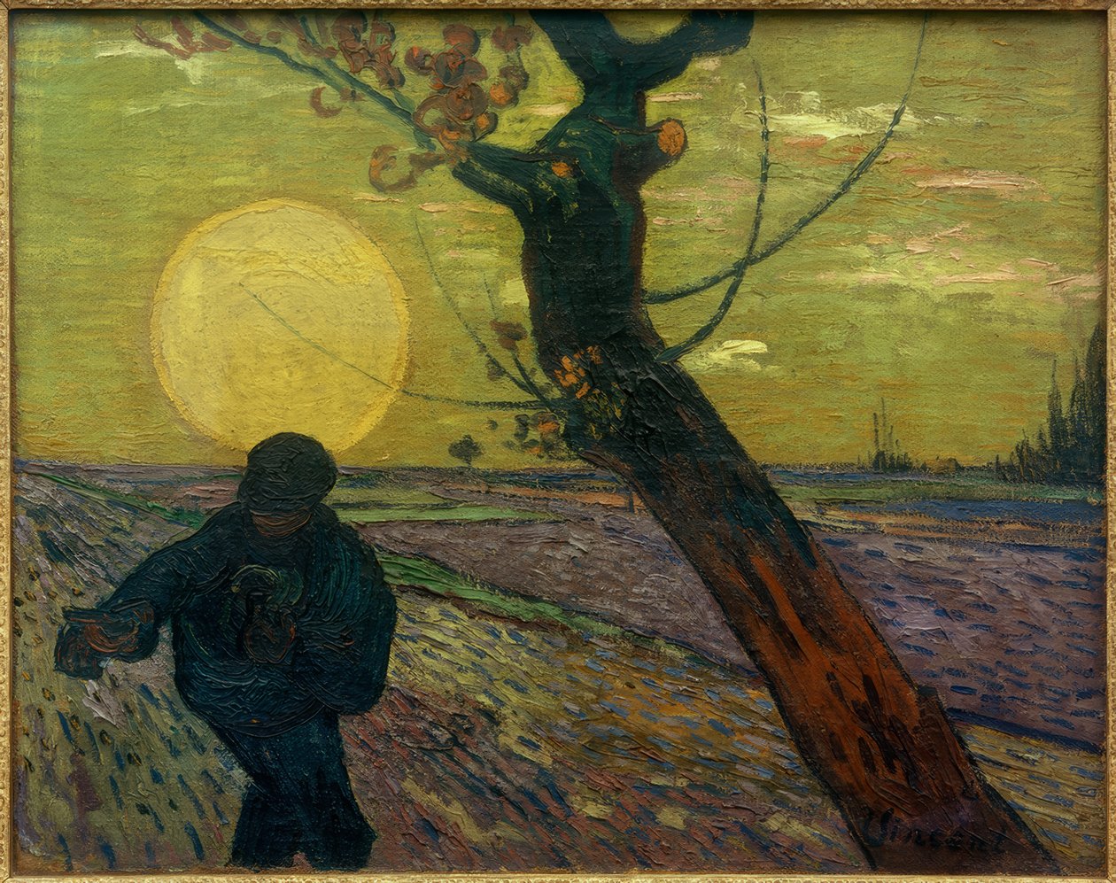 Såning ved solnedgang af Vincent van Gogh
