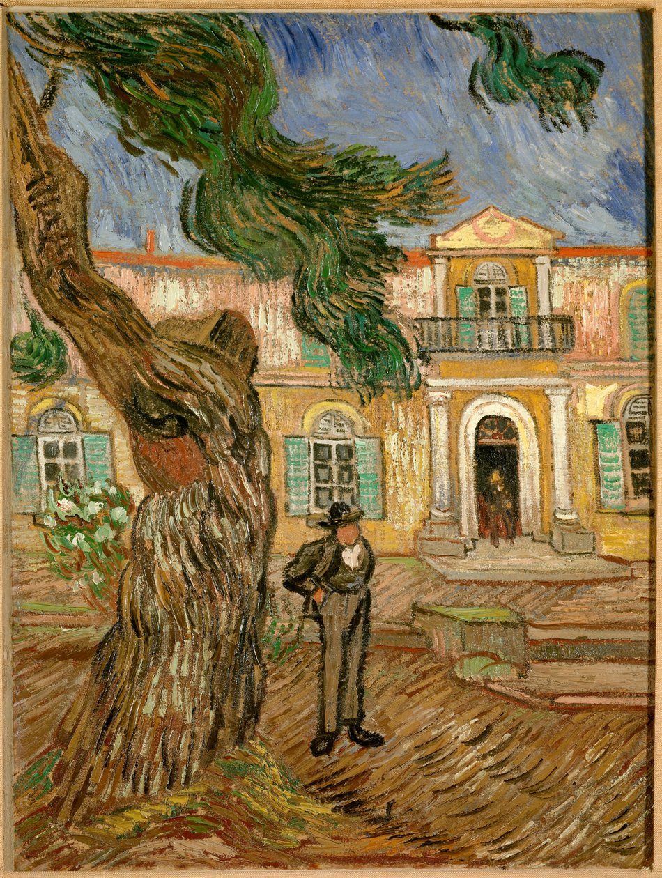 Saint Paul Hospital i Saint Remy de Provence (Saint-Remy-de-Provence). Maleri af Vincent van Gogh (1853-1890) 1889 søn. 0,63x0,48m. Paris, musee d