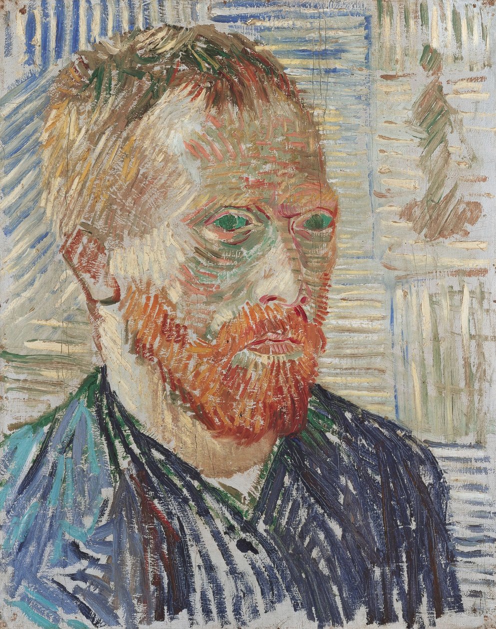 Selvportræt med japansk tryk af Vincent van Gogh