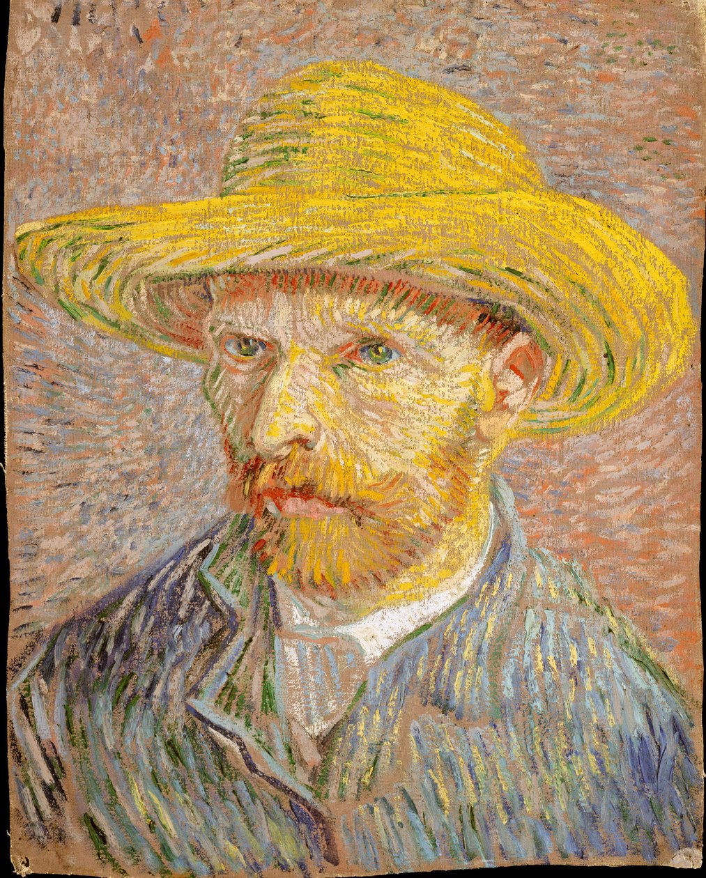 Selvportræt med stråhat (forside: Kartoffelskrælleren) af Vincent van Gogh