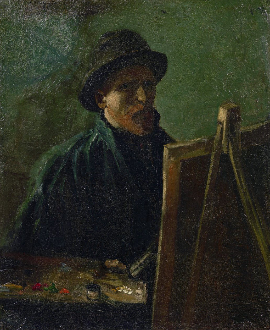 Selvportræt ved staffeliet par Gogh, Vincent, van (1853-1890). Olie på lærred, størrelse: 46,5x38,5 af Vincent van Gogh