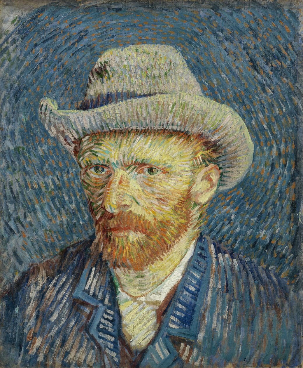 Selvportræt med grå filthat af Vincent van Gogh