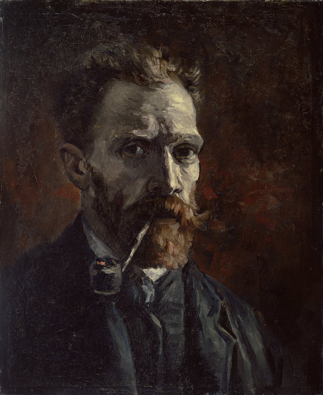 Selvportræt med pibe, 1886 af Vincent van Gogh