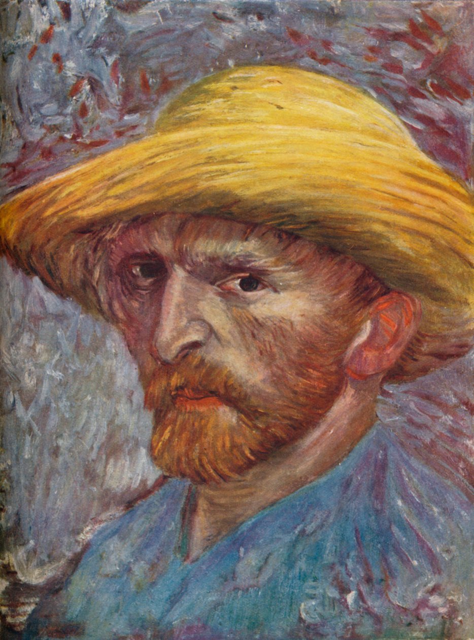 Selvportræt med stråhat, 1887 af Vincent van Gogh
