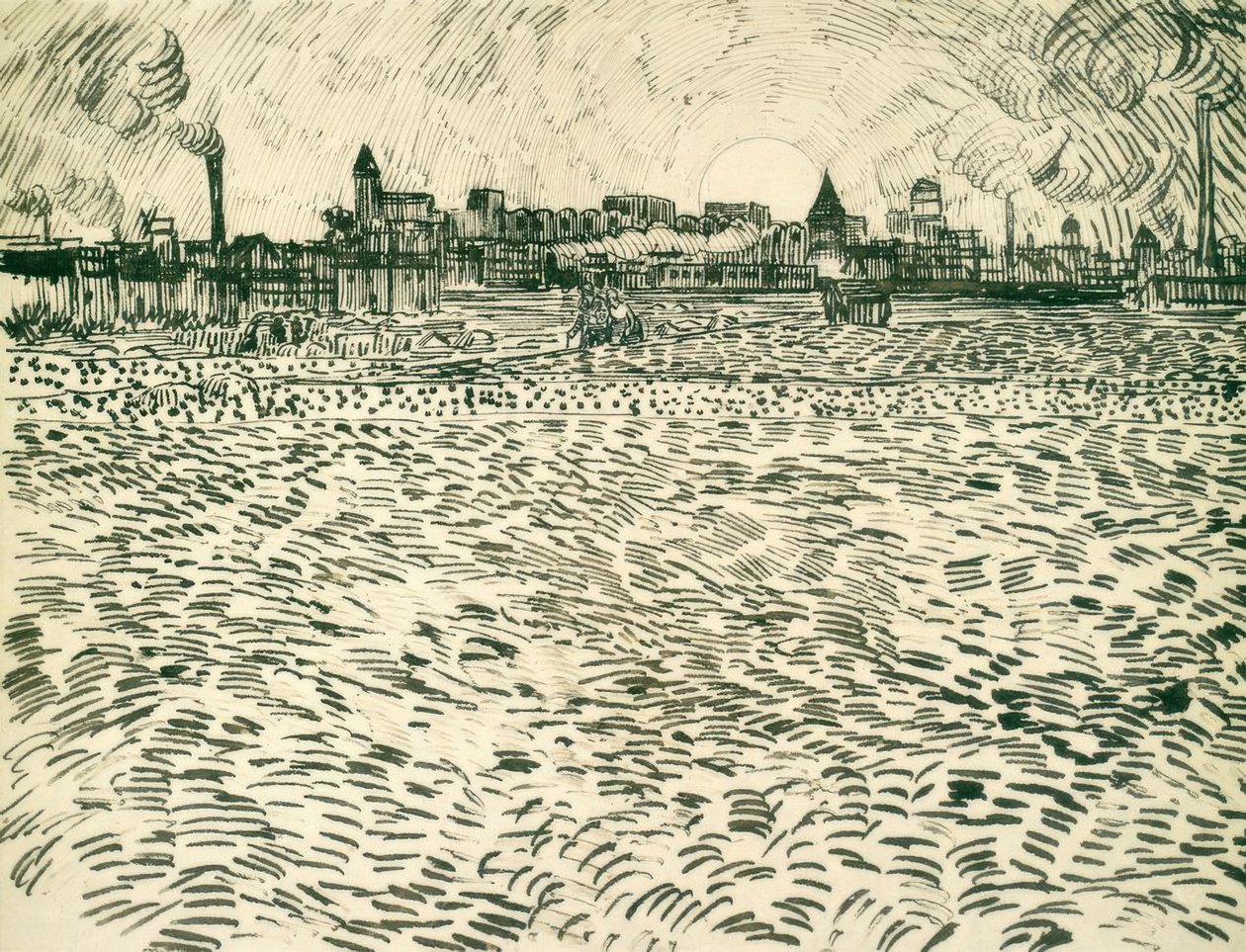 Sommeraften i Arles af Vincent van Gogh