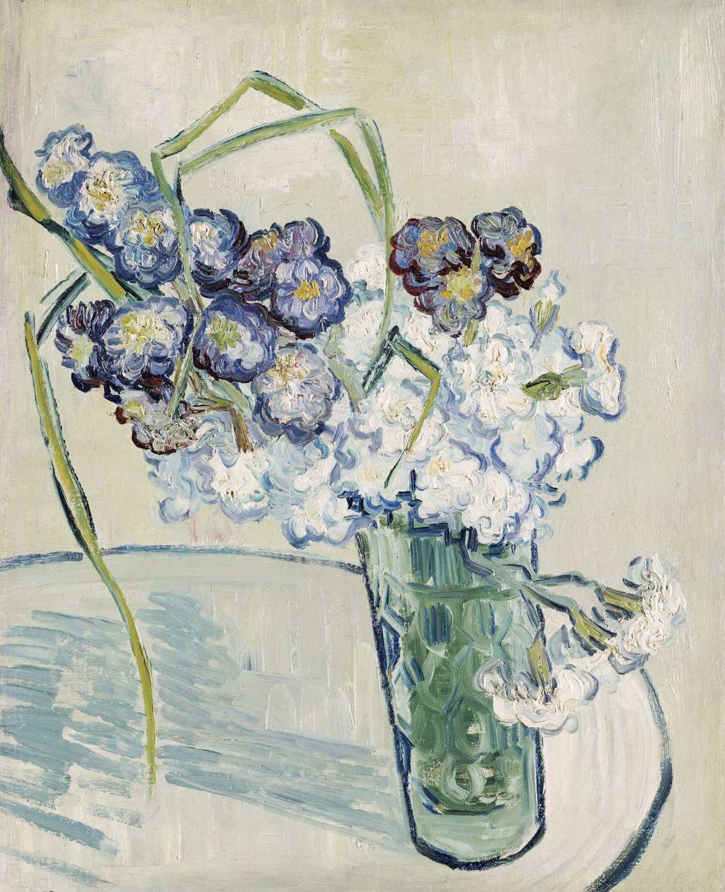 Stilleben, vase med nelliker, juni 1890 af Vincent van Gogh