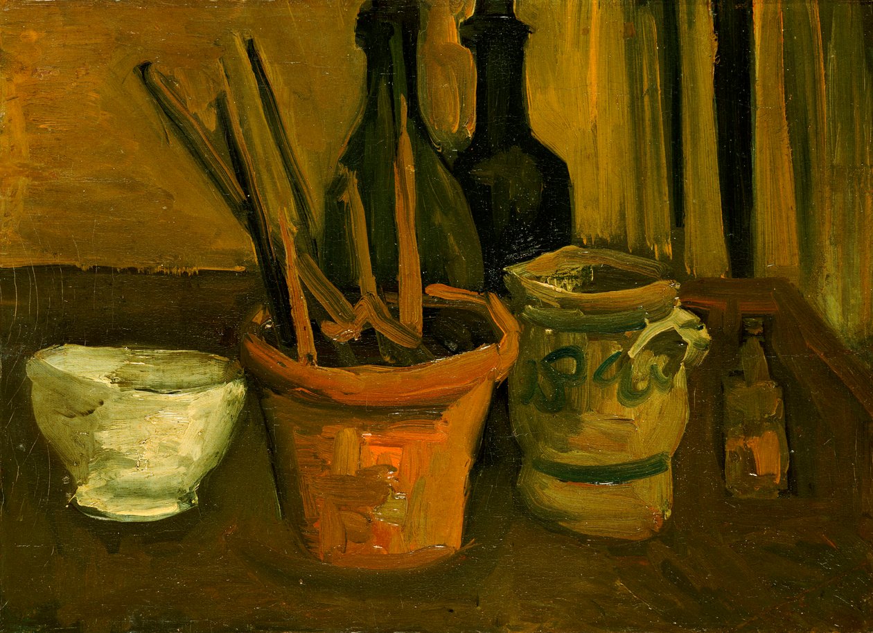 Stilleben af pensler i en urtepotte af Vincent van Gogh